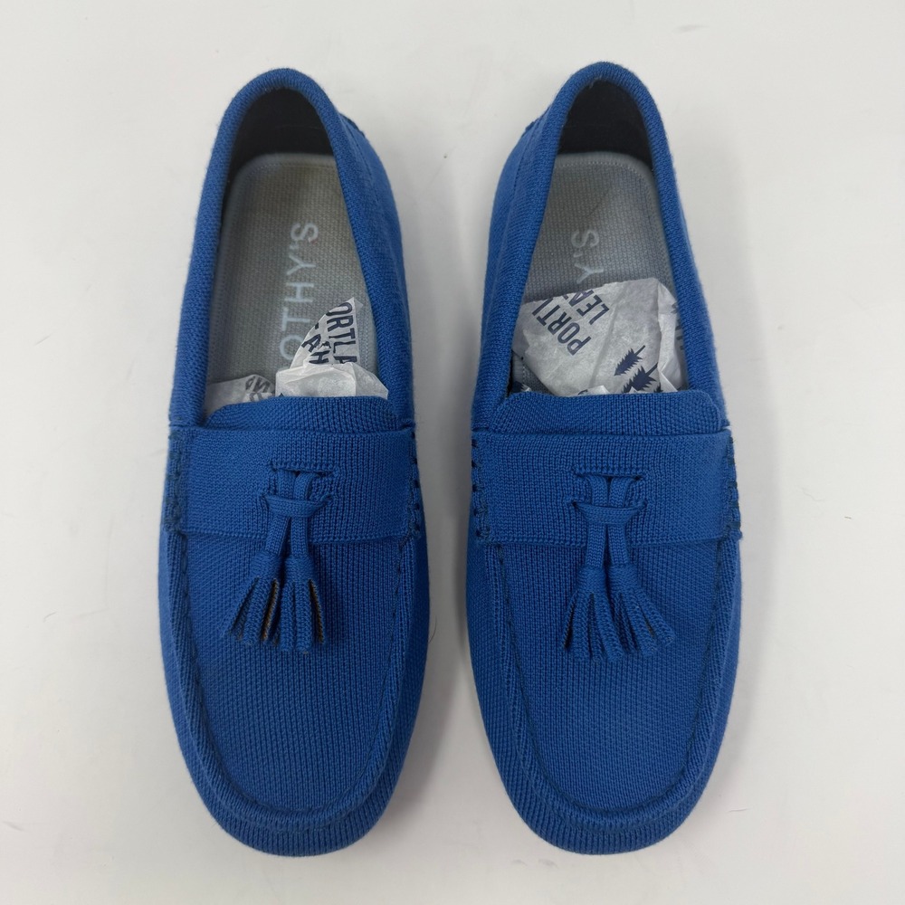 Rothy's The Tassel Driving Loafer Blue Wool Blend Slip On Shoes Mens Size 8
